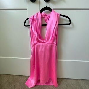 Pink backless dress